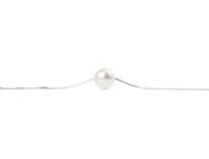 10.0-10.5mm Round Freshwater Cultured Pearl Solitaire Necklace Silver 18" - White (AAA Gem)