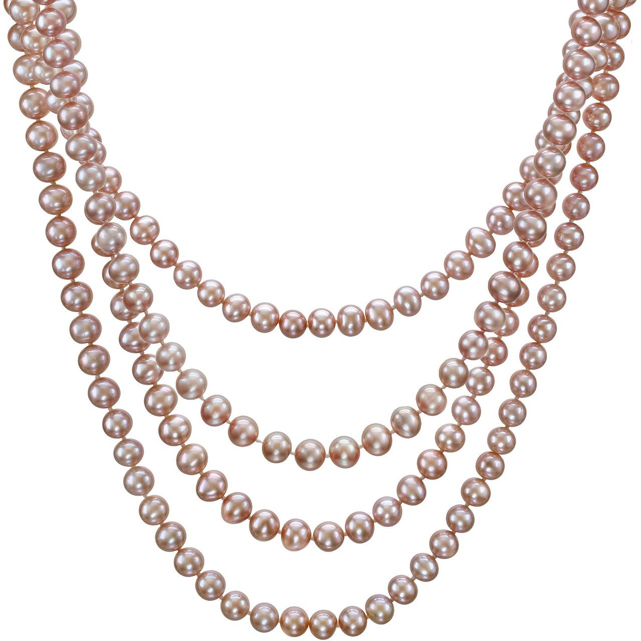 Pink Freshwater Cultured Pearl Rope Necklace 82