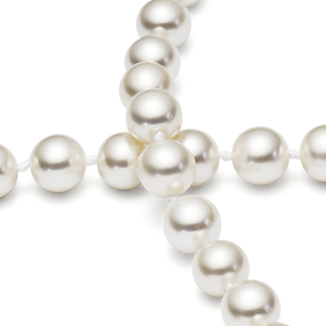 The Pearl Source Real Pearl Necklace for Women with AAA+ Quality Round White Freshwater Genuine Cultured Pearls | 18 inch Pearl Strand with 14K Gold