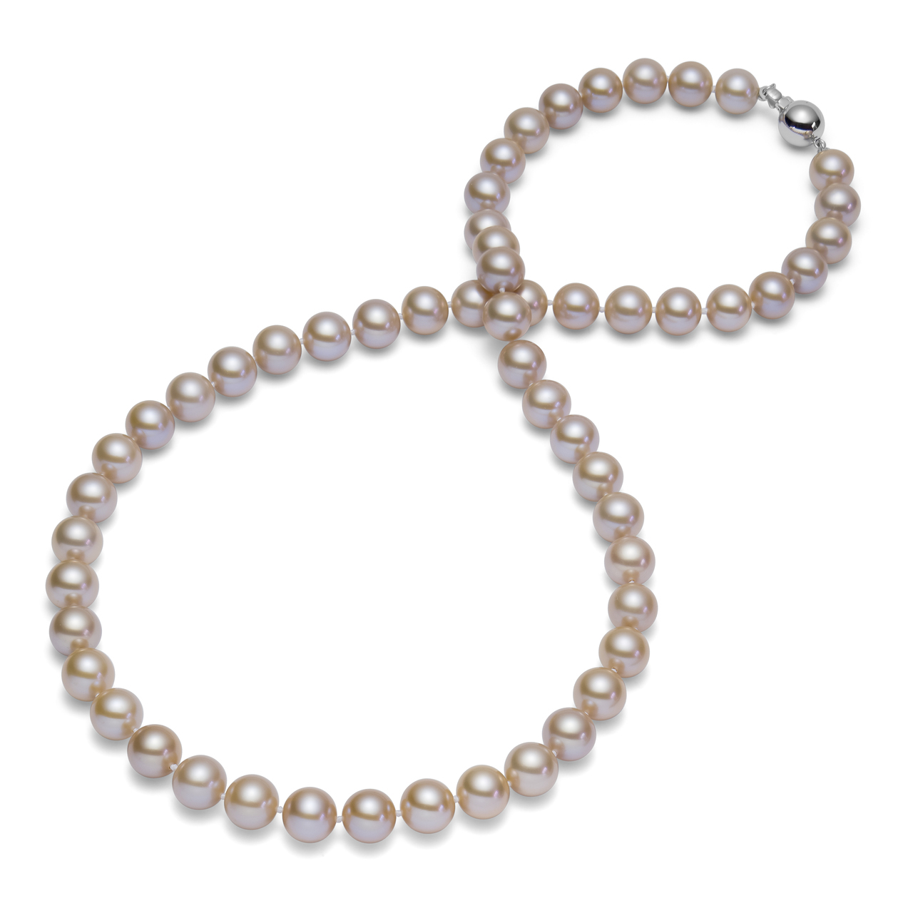 7-8mm Natural Pink Freshwater Cultured Pearl Silver Clasp Necklace 18'' AAA