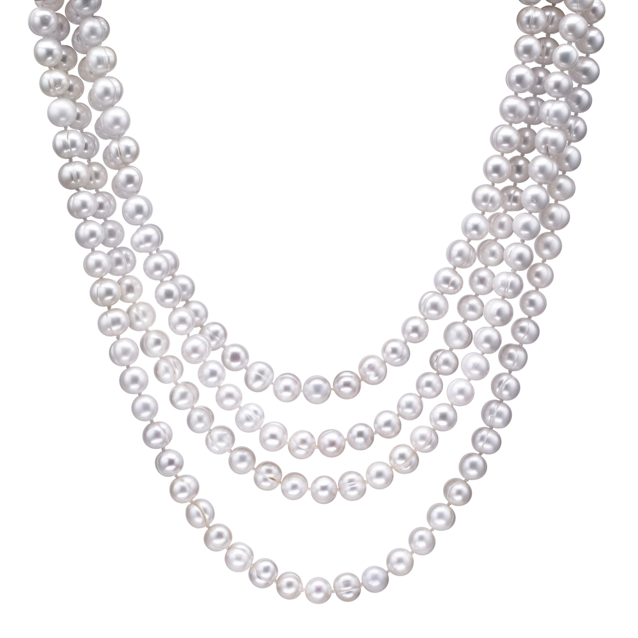 White Baroque Freshwater Cultured Pearl Necklace, 17 Inches