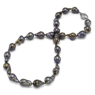 LAST ONE - Black Fireball Baroque Freshwater Cultured Pearl Necklace 18" (10-11mm)