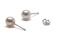 Pink Round Freshwater Cultured AAA Pearl Stud Earrings 14K Gold